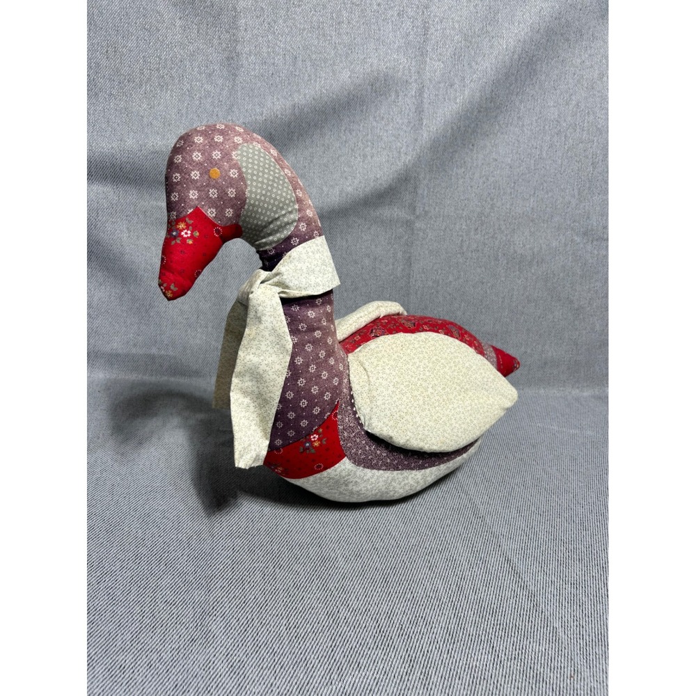 Patchwork Fabric Goose Plush Folk Art Decor Grandmacore Cottagecore